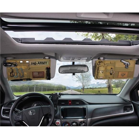 Molle Visor Panel Organizer, Tactical Car Sun Visor Cover, Storage Holder Pouch - Picture 5 of 5